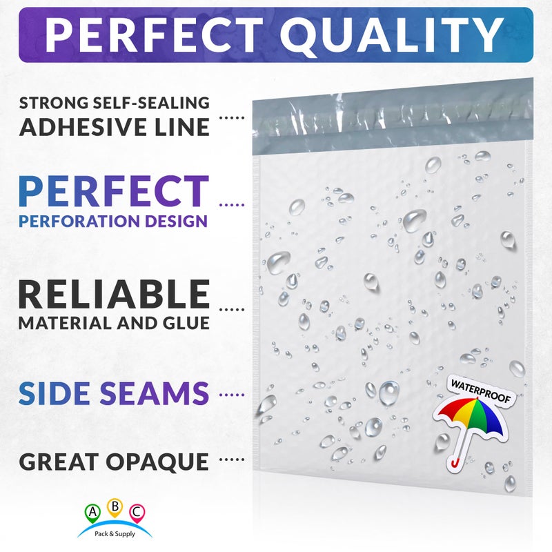 ABC PACK & SUPPLY Poly Bubble Mailers, 7 x 11 Inch. Pack of 25 White Padded Envelopes Self Seal. Tear-Proof Gift Bubble Envelopes. Waterproof Packaging for Small Business. Cushioning Book Mailers - Image 3